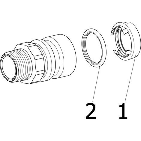 Pièce de transition avec SC Geopress 9611TW en laiton rouge 50 mm x R1 1/2 (1/4)