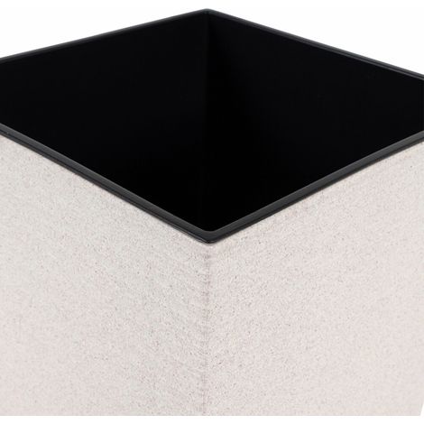 Pflanzgefäße NIZZA GROOVE creme Rillenoptik, 40 x 41 cm Kunststoffgefäß mit Holzfaseranteil und Einsatz (1/5)