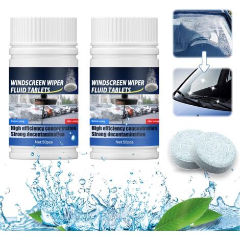 royaluxe-Nettoyage des vitres, Pastille Lave Glace, 100 Pièces Lave Glace Comprimés de Nettoyage, Liquide Lave Glace Voiture, Nettoyant pare Brise Voiture