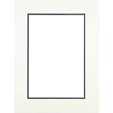 Passe-partout double blanc avec liseré noir 24x30 cm ouverture 15x20 cm, en carton - fabriqué en France