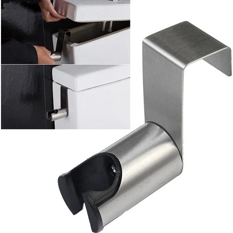 (A-FR)1 support en acier inoxydable avec crochet de suspension pour douchette de bidet, accessoire de salle de bain pour WC et salle de bain. Support mural pour douchette à main. (1/5)