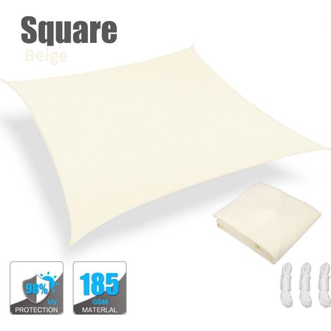 (Beige, 200x200CM) Auvent pare-soleil imperméable, protection UV à 98%, convient aux installations et activités extérieures. (1/5)