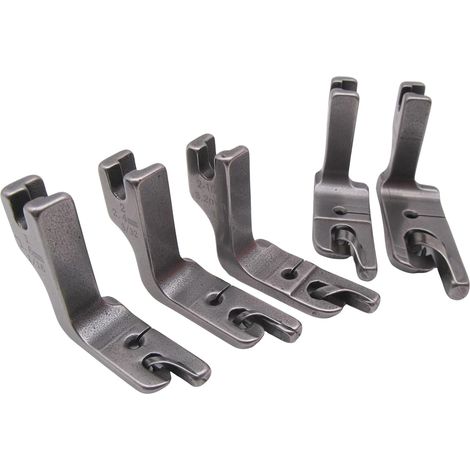 1 Set Pied ourleur roulé, 5 tailles, tige haute, aiguille unique, pour machines industrielles Juki Brother (1/4)