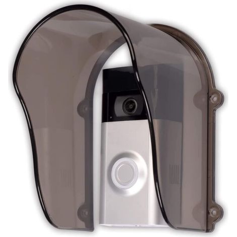 Housse de protection anti-pluie en plastique pour sonnette, anneau de protection étanche transparent, support de contrôle d'accès pour machine d'accès/présence/carillon (gris) (1/4)