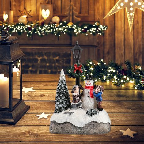 Casa navideña LED, aldea decorativa iluminada – [Pila AAA incluida] Casa navideña LED iluminada hecha de resina, pintada a mano, dimensiones: 18 x 8,5 x 5,5 cm (1/5)