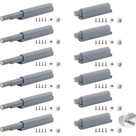 Sollbry 12 Pièces Poussoir Porte Placard, Verrous Magnétiques à Pression Amortisseur Porte Placard Ouvrir Magnétique Loquets Magnétique Push to Open Aimant (1/5)