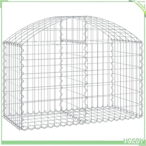 Panier de gabion arqué - FAFEICY - 153433 - 100x50x60/80 cm - Fer galvanisé - Fil 3,5 mm (1/4)