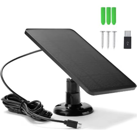 2 stations de charge pour camping en plein air avec câble de charge de 3 m, micro USB + Type-C, chargeur solaire mural et carte d'extension (1/5)