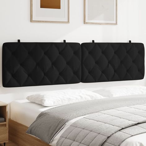 Kopfteil-Kissen Schwarz 200 cm Samt vidaXL