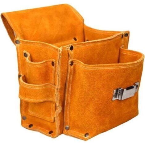 Multifonctionnel Outil Poche Poche Ceinture Sac À Outils Épaissi Outil Taille Sac Durable Peau De Vache Matériel Outil De Stockage (1/4)