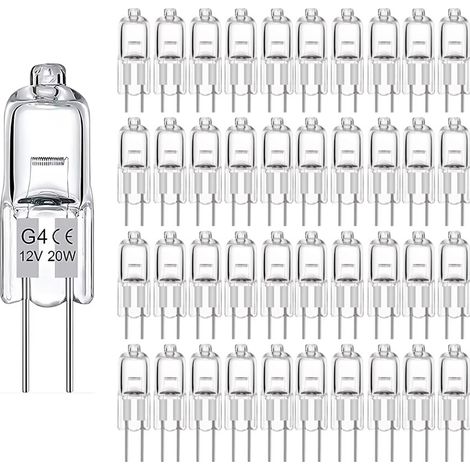 Lot de 10 ampoules halogènes G4 20 W 12 V - Blanc chaud (1/4)