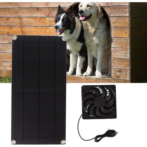 Ventilateur solaire monocristallin 10 W 18 V, extracteur d'air pour animaux, système de ventilation écologique et respectueux de l'environnement, ventilateur portable d'extérieur (1/5)