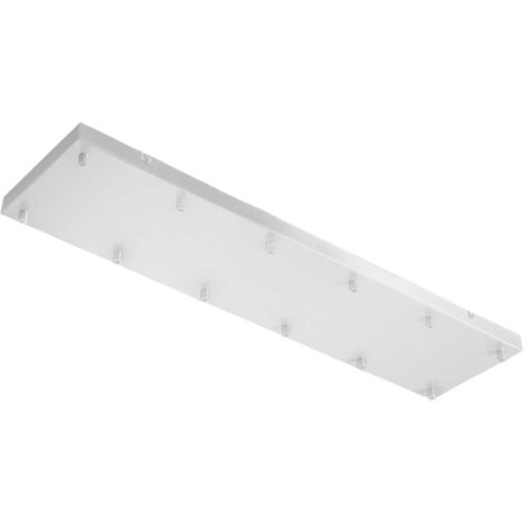 Rosone Rettangolare Ofelia Mini B R/12 - Base per Lampada a Sospensione con 12 Fori, Finitura Bianco Opaco, Grado IP20 - Gealuce (1/3)