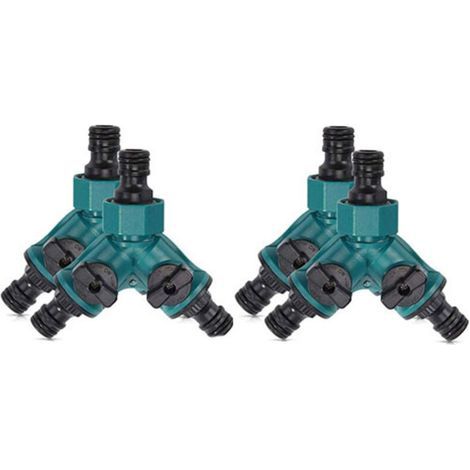 4er-Pack Schlauchverbinder, 2-Wege-Schnellkupplung, Wasserregelventil, 2-Wege-Absperrventil, Verteiler, Wasserhahn (1/4)