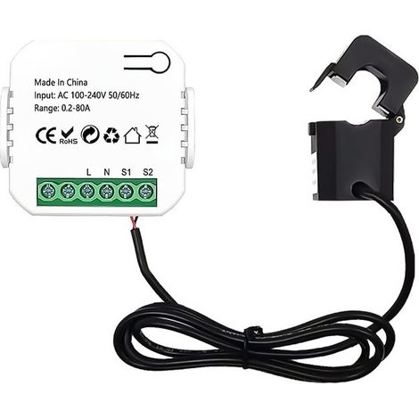 Lntyq Moniteur d'énergie Intelligent, Moniteur d'utilisation de l'électricité WiFi, 80A, Compatible avec Tuya Smart Life (1/5)
