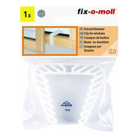 Fix-o-moll Clip Bloque-ventana 70x90mm transparente - Fix-o-moll