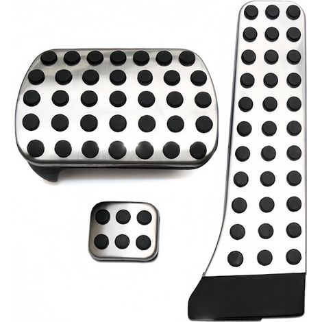 Set mit 3 Edelstahl-Pedalblenden für automatische Schaltung, passend für Mercedes-Benz W204, W203, W205, W212, W213, X204, W221, GLC, GLE (1/5)