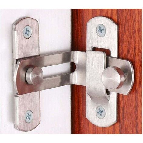 Serrure De Porte À Angle Droit À 90 Degrés, Serrure À Verrou À Boucle Serrure À Came Pour Porte Et Fenêtre Barre De Verrouillage Coulissante Serrure De Porte De Grange Loquet Coulissan (1/4)