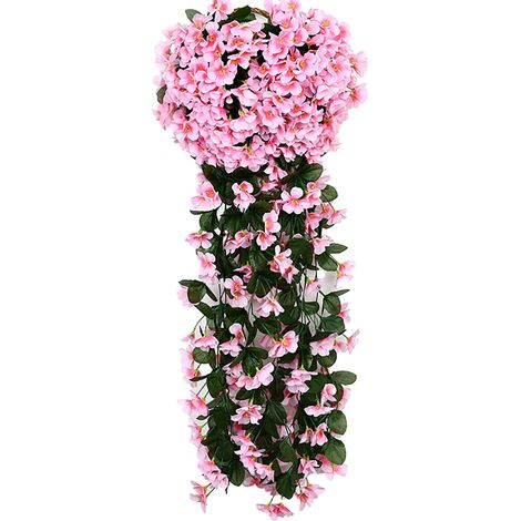 Plante Artificielle - Panier Suspendu en Soie - Pour Décoration Extérieure Jardin, Porche, Cimetière ou Intérieur - 1 Pièce (1/4)