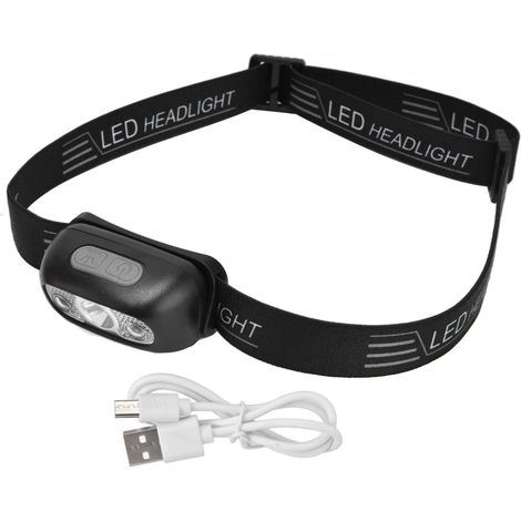Lampe frontale rechargeable USB, détection de gestes, LED pour vélo, pêche, course et aventures en plein air (1/5)