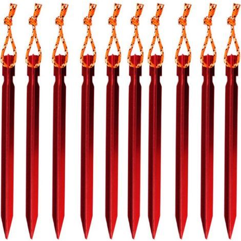 Piquets de tente de 18 cm - Avec sac de rangement, paquet de 12.
