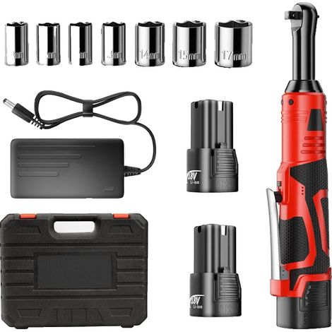 Clé à cliquet électrique, vitesse réglable, lumière LED intégrée, Batterie Rouge 2 (1/2)
