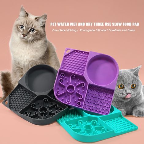 Tapis de léchage pour animaux de compagnie, tapis de léchage pour chiens et chats avec ventouses, coussin en Silicone pour le bain et le toilettage (1/5)