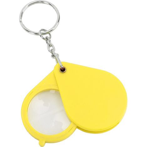 Loupe porte-clés grossissement 10X, mini loupe portable pliable avec porte-clés pour la lecture en extérieur jaune (1/5)