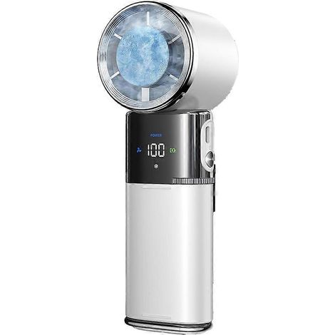 Tragbarer Turboventilator mit Eiskühlung, 9000 mAh, wiederaufladbar, 100 Geschwindigkeitsstufen, für Büro/Nacken/Reisen. (1/5)