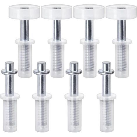 Lot de 8 kits de quincaillerie de porte à ressort à 2 volets - Roulettes de guidage et pivots faciles à utiliser (1/5)