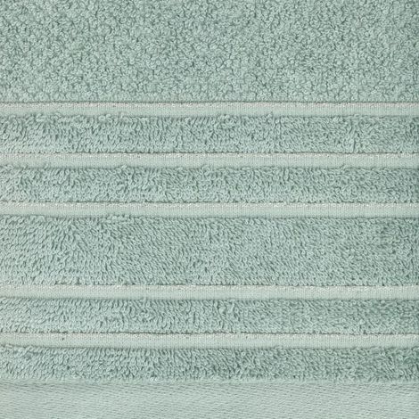 Asciugamano Glory 3 50x90 menta con bordo in velluto e filo lucido 500g/m2 Eurofirany