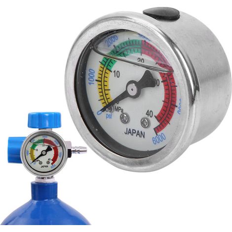 Manometro per immersioni da 0-6000 PSI (0-40 MPa) per attrezzature subacquee e misurazione della pressione (1/4)