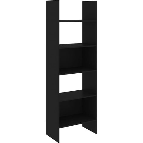 Bibliothèque Étagère de Rangement - pour Bureau Salon Chambre Cuisine Noir 60x35x180 cm Aggloméré BV632850 - BonneVie (1/5)