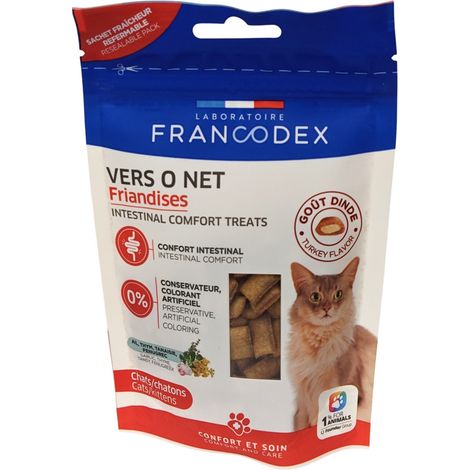 Vers o net Friandises Confort Intestinal 65 g pour chats et chatons. - Francodex