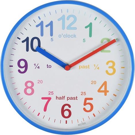 Acctim Wickford Time Teaching Clock Blue Edging - 22529 (1/2)