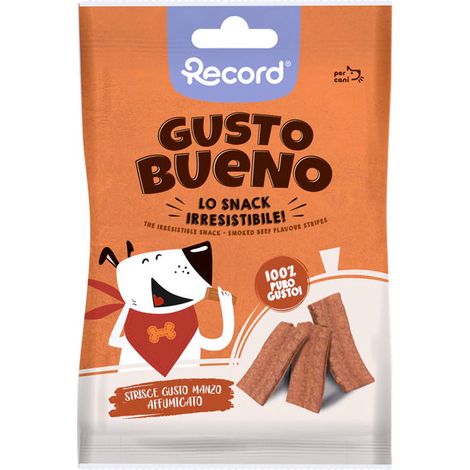 Gusto Bueno Smoked Beef Flavoured Strips für Hunde 24 Packungen x 50 g pro Stück. (1/2)