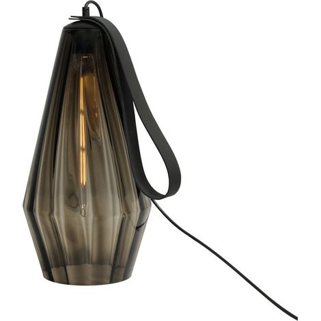 Lampe de table noire Diamond 40cm avec verre fumé - 4130-05-40-05-23 (1/3)