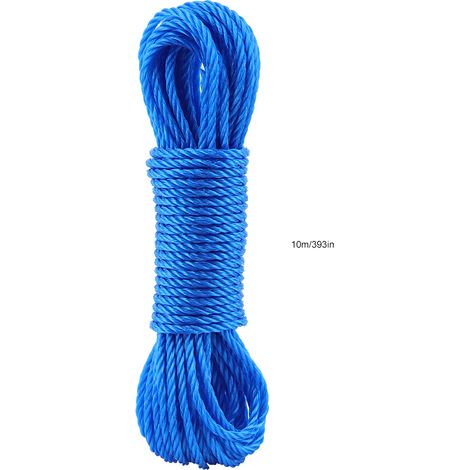 10 m langes, robustes Mehrzweck-Nylonseil für Gartenarbeit, Camping, Aufhängen und Heimwerkerprojekte – Blau (1/5)