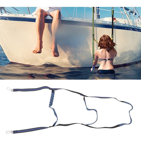 Bootsleiter aus Nylonseil mit 3 rutschfesten Stufen und Edelstahlhaken (1/5)