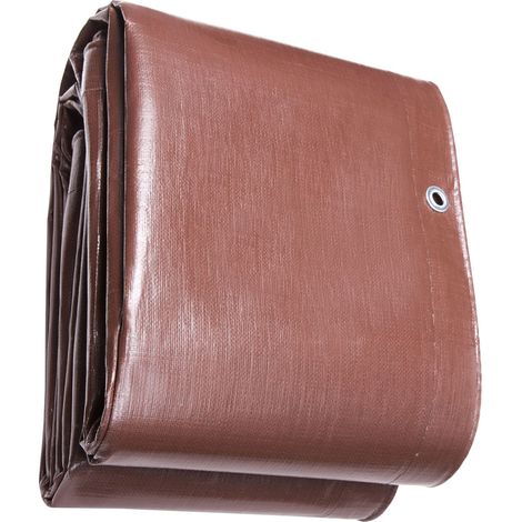 Bâche épaisse 609,6 x 1219,2 cm, imperméable en polyéthylène, avec œillets et bords renforcés, idéale pour camion, camping, bateau (Marron) (1/5)