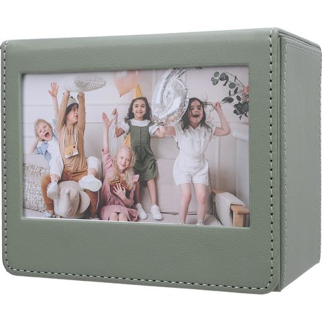 Boîte de rangement photo portable en PVC avec fermeture magnétique pour photos de 7,6 cm (3 pouces). (1/5)