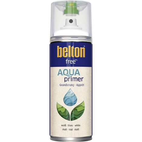 belton free Lackspray AQUAprimer Grundierung 400 ml weiß matt Sprühlacke (1/2)