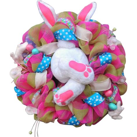1 Couronne de Pâques, Lapin, Acrylique, Décoration Porte, Intérieur et Extérieur (1/5)
