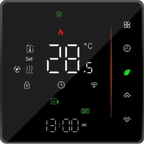 Eosnow WiFi-Smart-Thermostat, Temperaturregler, wöchentlich programmierbar, unterstützt Touch-Steuerung/mobile App/Sprachsteuerung, kompatibel mit Alexa/Home, für Warmwasserbereitung, 5 A, Schwarz