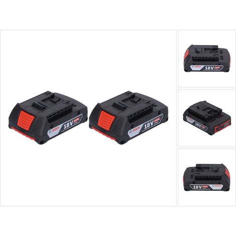 Bosch Akku Set 2x GBA 18 V 2,0 Ah / 2000 mAh Li-Ion  Einschub Akku ( 2x 1600Z00036 )