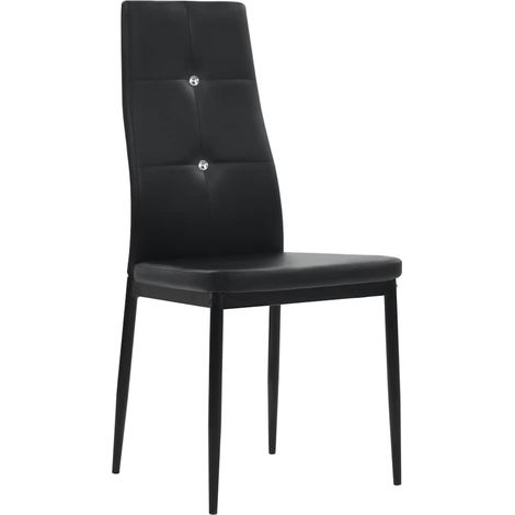 Maison Exclusive - Esszimmerstühle 2 Stk. Schwarz Kunstleder (1/5)