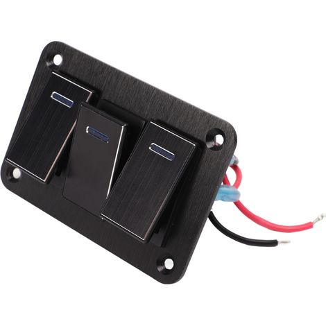Vorverdrahtetes, wasserdichtes 3-Schalter-Wippschalterfeld aus Aluminiumlegierung für Boote, Autos, Wohnmobile, Motorräder, Busse, DC12V-24V