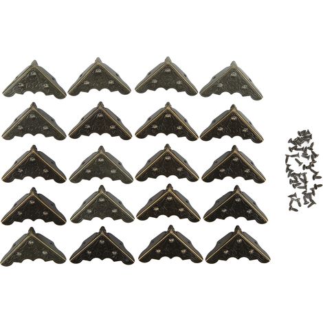 Lot de 50 protections d'angle métalliques style rétro, polyvalentes et résistantes, pour boîtes et coffrets en bois.