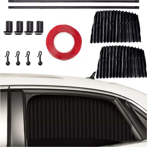 Tenda a rullo magnetica per finestrini posteriori dell'auto, protezione UV, nera [2 pezzi] (1/2)