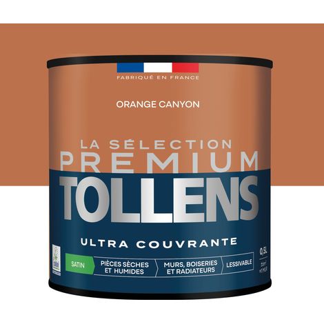 Tollens - Peinture intérieure couleurs - La Sélection Premium Satin - Ultra Couvrante - Orange Canyon 0,5 L - 6m²